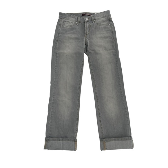 Cambio Gray Nuria Straight Leg Distressed Cuffed Hem Jeans Size 4 Women’s - Picture 1 of 10